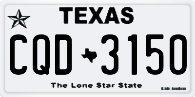 TX license plate CQD3150