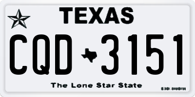 TX license plate CQD3151