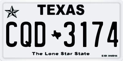 TX license plate CQD3174