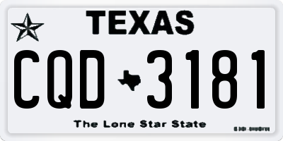 TX license plate CQD3181