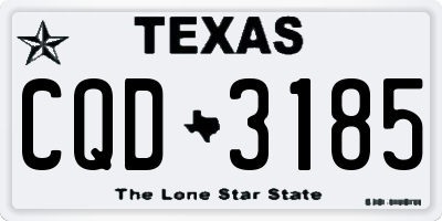 TX license plate CQD3185