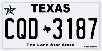 TX license plate CQD3187