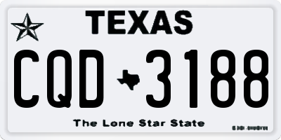 TX license plate CQD3188