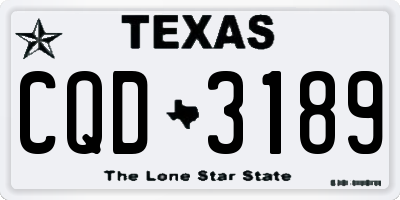 TX license plate CQD3189