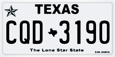 TX license plate CQD3190