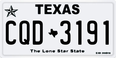 TX license plate CQD3191