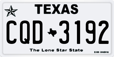 TX license plate CQD3192