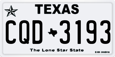 TX license plate CQD3193
