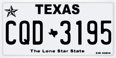 TX license plate CQD3195