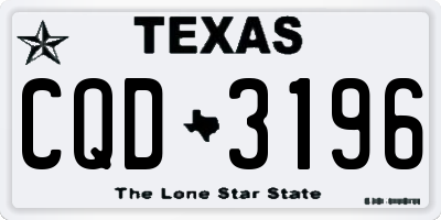 TX license plate CQD3196
