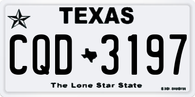 TX license plate CQD3197