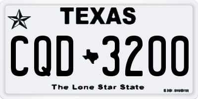 TX license plate CQD3200