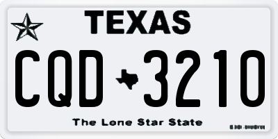 TX license plate CQD3210