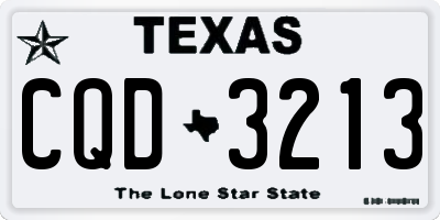 TX license plate CQD3213