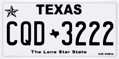 TX license plate CQD3222