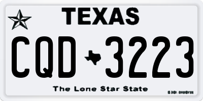 TX license plate CQD3223