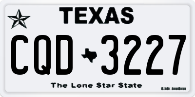 TX license plate CQD3227