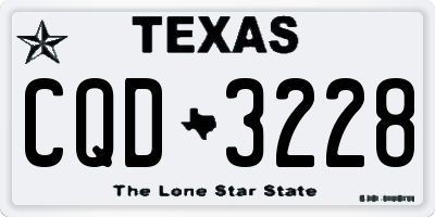 TX license plate CQD3228