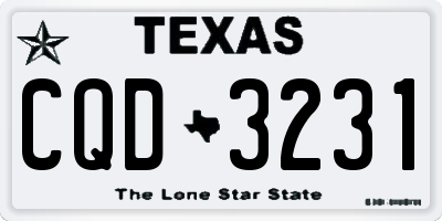TX license plate CQD3231
