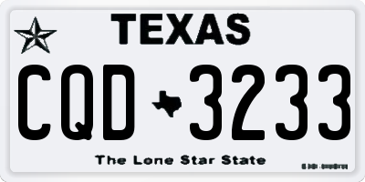 TX license plate CQD3233