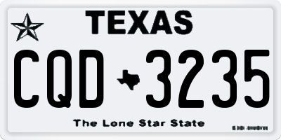 TX license plate CQD3235