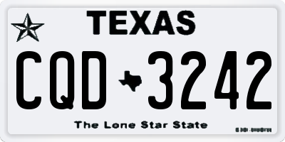 TX license plate CQD3242