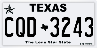 TX license plate CQD3243