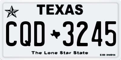 TX license plate CQD3245