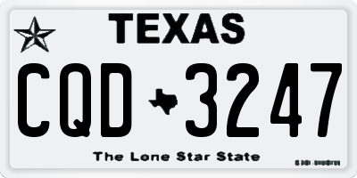 TX license plate CQD3247