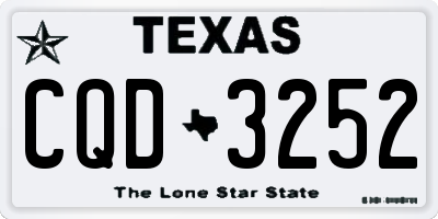 TX license plate CQD3252