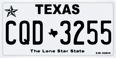 TX license plate CQD3255