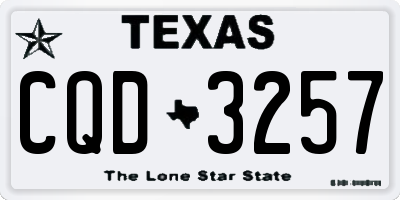 TX license plate CQD3257