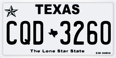TX license plate CQD3260