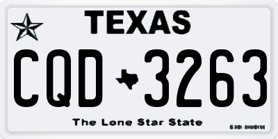 TX license plate CQD3263