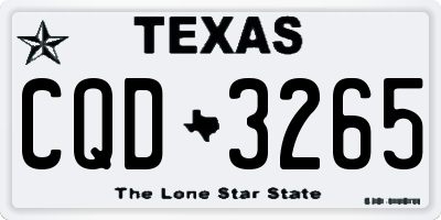 TX license plate CQD3265