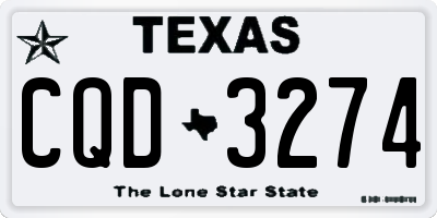 TX license plate CQD3274