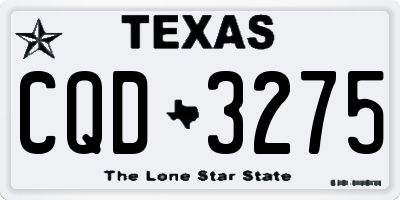 TX license plate CQD3275