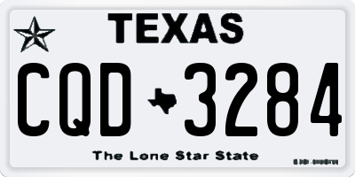 TX license plate CQD3284