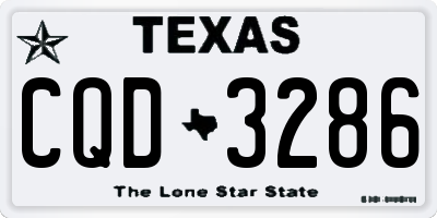 TX license plate CQD3286