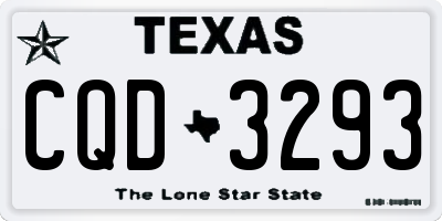 TX license plate CQD3293