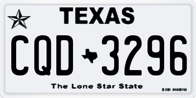 TX license plate CQD3296