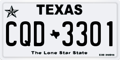 TX license plate CQD3301