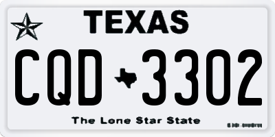 TX license plate CQD3302