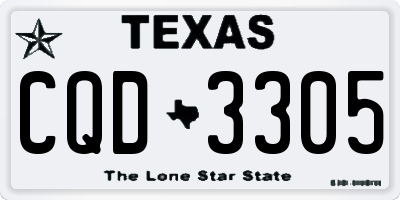 TX license plate CQD3305