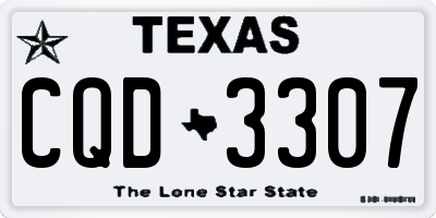 TX license plate CQD3307