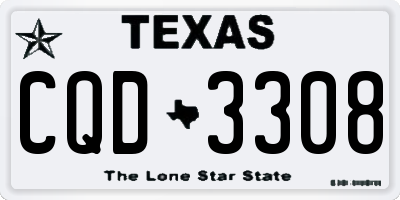 TX license plate CQD3308
