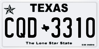 TX license plate CQD3310