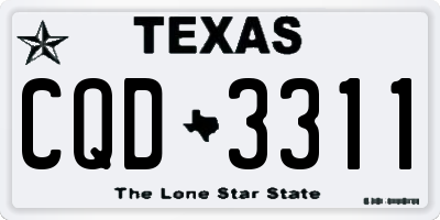 TX license plate CQD3311