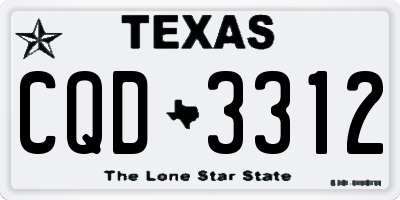 TX license plate CQD3312