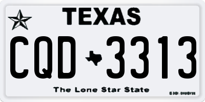 TX license plate CQD3313